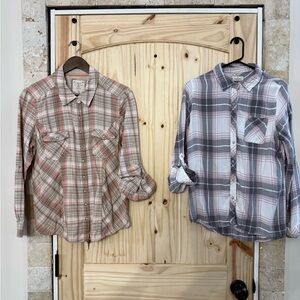 2 casual long sleeve flannel, thread and Supply & style, and Co. Size large.